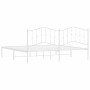 Estructura de cama con cabecero metal blanca 200x200 cm de vidaXL, Camas y somieres - Ref: Foro24-373845, Precio: 109,55 €, D...
