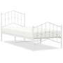 Estructura cama metal con cabecero y pie cama blanca 80x200 cm de vidaXL, Camas y somieres - Ref: Foro24-373847, Precio: 86,0...