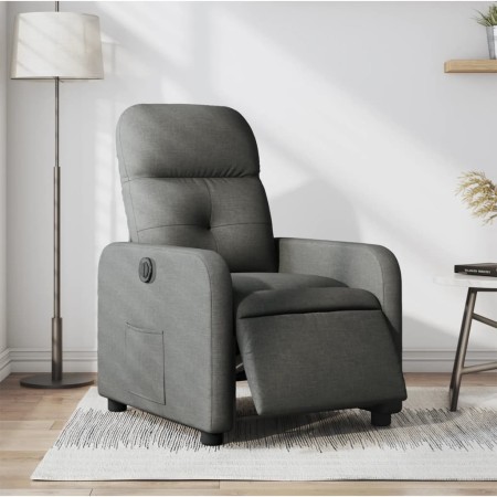Sillón reclinable eléctrico de tela gris oscuro en Sillones | Comprar online en Foru.es
