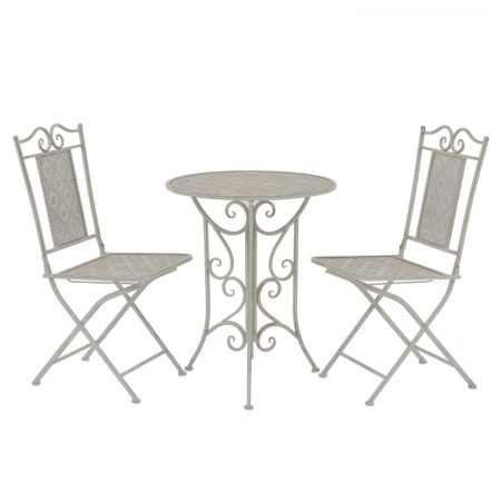 Mesa y sillas bistró de jardín 3 piezas acero gris de vidaXL, Conjuntos de jardín - Ref: Foro24-43153, Precio: 247,28 €, Desc...