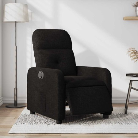 Sillón reclinable eléctrico de tela negro en Sillones | Comprar online en Foru.es