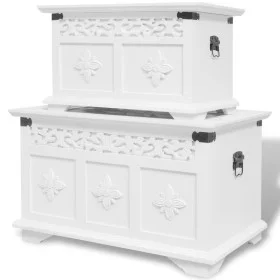 Set de baúles de almacenamiento 2 unidades blanco de vidaXL, Baúles de almacenamiento - Ref: Foro24-244360, Precio: 181,46 €,...