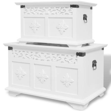 Set de baúles de almacenamiento 2 unidades blanco de vidaXL, Baúles de almacenamiento - Ref: Foro24-244360, Precio: 192,97 €,...
