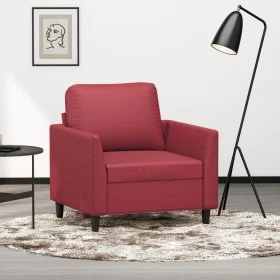 Sillón cuero sintético rojo tinto 60 cm de vidaXL, Sofás - Ref: Foro24-359326, Precio: 143,48 €, Descuento: %