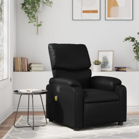 Sillón de masaje reclinable cuero sintético negro de vidaXL, Sillones - Ref: Foro24-373441, Precio: 218,86 €, Descuento: %