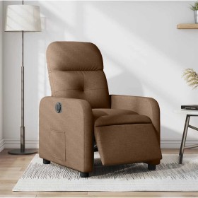 Sillón reclinable eléctrico de tela marrón en Sillones | Comprar online en Foru.es