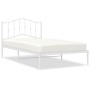 Estructura de cama de metal con cabecero blanco 107x203 cm de vidaXL, Camas y somieres - Ref: Foro24-373834, Precio: 70,51 €,...