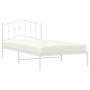 Estructura de cama de metal con cabecero blanco 107x203 cm de vidaXL, Camas y somieres - Ref: Foro24-373834, Precio: 70,51 €,...