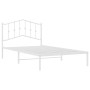 Estructura de cama de metal con cabecero blanco 107x203 cm de vidaXL, Camas y somieres - Ref: Foro24-373834, Precio: 70,51 €,...