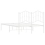 Estructura de cama de metal con cabecero blanca 120x200 cm de vidaXL, Camas y somieres - Ref: Foro24-373836, Precio: 94,57 €,...