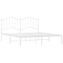 Estructura de cama de metal con cabecero blanco 183x213 cm de vidaXL, Camas y somieres - Ref: Foro24-373843, Precio: 101,85 €...