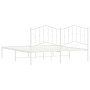 Estructura de cama de metal con cabecero blanco 183x213 cm de vidaXL, Camas y somieres - Ref: Foro24-373843, Precio: 101,85 €...