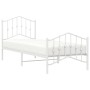 Estructura cama metal con cabecero y pie cama blanca 90x190 cm de vidaXL, Camas y somieres - Ref: Foro24-373848, Precio: 67,8...
