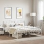 Estructura cama metal con cabecero y estribo blanco 180x200 cm de vidaXL, Camas y somieres - Ref: Foro24-373860, Precio: 118,...