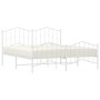 Estructura cama metal con cabecero y estribo blanco 180x200 cm de vidaXL, Camas y somieres - Ref: Foro24-373860, Precio: 118,...