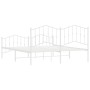 Estructura cama metal con cabecero y estribo blanco 180x200 cm de vidaXL, Camas y somieres - Ref: Foro24-373860, Precio: 118,...