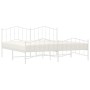 Estructura cama metal con cabecero y pie cama blanco 193x203 cm de vidaXL, Camas y somieres - Ref: Foro24-373862, Precio: 123...
