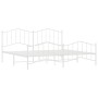 Estructura cama metal con cabecero y pie cama blanco 193x203 cm de vidaXL, Camas y somieres - Ref: Foro24-373862, Precio: 123...