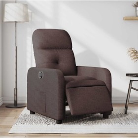 Sillón reclinable eléctrico tela marrón oscuro en Sillones | Comprar online en Foru.es