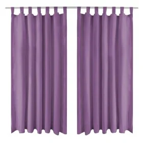 Cortinas de micro-raso con bucles 2 unidades 140x245 cm lila de vidaXL, Cortinas y visillos - Ref: Foro24-132227, Precio: 29,...