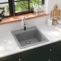 Fregadero de cocina de un seno de granito gris de vidaXL, Fregaderos - Ref: Foro24-142949, Precio: 168,78 €, Descuento: %