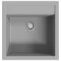Fregadero de cocina de un seno de granito gris de vidaXL, Fregaderos - Ref: Foro24-142949, Precio: 166,17 €, Descuento: %