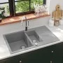 Kitchen sink with two gray granite bowls by vidaXL, Sinks - Ref: Foro24-142951, Price: 192,89 €, Discount: %