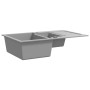 Fregadero de cocina con dos senos granito gris de vidaXL, Fregaderos - Ref: Foro24-142951, Precio: 185,94 €, Descuento: %