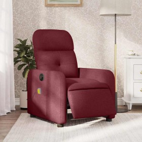 Sillón de masaje reclinable eléctrico tela rojo tinto en Sillones | Comprar online en Foru.es