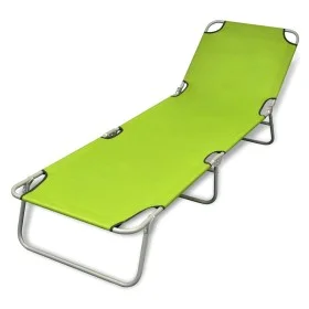Tumbona plegable de acero con recubrimiento polvo verde manzana de vidaXL, Tumbonas - Ref: Foro24-41480, Precio: 59,39 €, Des...