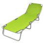 Tumbona plegable de acero con recubrimiento polvo verde manzana de vidaXL, Tumbonas - Ref: Foro24-41480, Precio: 52,80 €, Des...