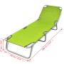 Tumbona plegable de acero con recubrimiento polvo verde manzana de vidaXL, Tumbonas - Ref: Foro24-41480, Precio: 52,80 €, Des...