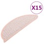Alfombrilla autoadhesiva escalera sisal 15 uds roja 65x21x4 cm de vidaXL, Alfombrillas para escalones - Ref: Foro24-326876, P...