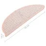 Alfombrilla autoadhesiva escalera sisal 15 uds roja 65x21x4 cm de vidaXL, Alfombrillas para escalones - Ref: Foro24-326876, P...