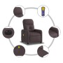 Sillón reclinable de masaje eléctrico tela marrón oscuro en Sillones | Comprar online en Foru.es