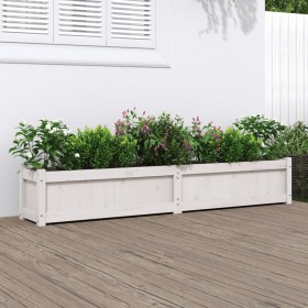 Jardinera de madera maciza de pino blanca 180x31x31 cm de vidaXL, Maceteros y jardineras - Ref: Foro24-837496, Precio: 105,45...