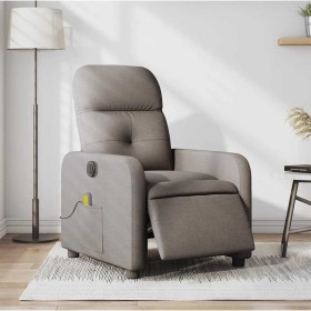 Sillón reclinable de masaje eléctrico tela gris taupe en Sillones | Comprar online en Foru.es