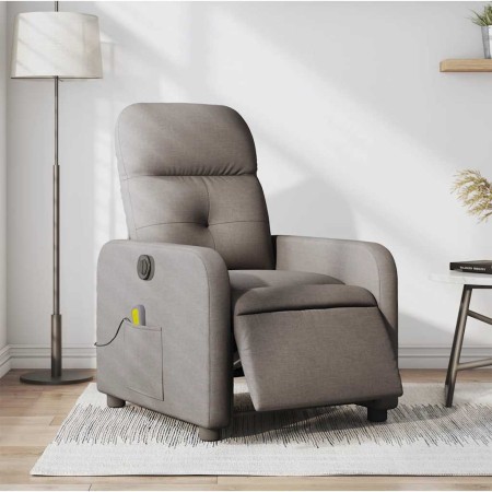 Sillón reclinable de masaje eléctrico tela gris taupe en Sillones | Comprar online en Foru.es