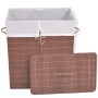 Cesto de la ropa de bambú rectangular marrón de vidaXL, Cestas para ropa - Ref: Foro24-245583, Precio: 27,38 €, Descuento: %