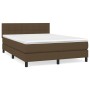 Cama box spring con colchón tela marrón oscuro 140x200 cm de vidaXL, Camas y somieres - Ref: Foro24-3140060, Precio: 428,35 €...