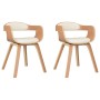 Sillas de comedor 2 uds madera curvada y cuero sintético crema de vidaXL, Sillas de comedor - Ref: Foro24-3092380, Precio: 33...