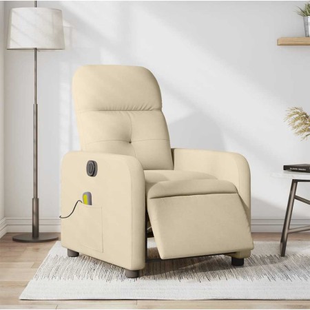 Sillón reclinable de masaje eléctrico tela color crema en Sillones | Comprar online en Foru.es