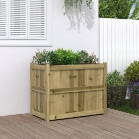 Jardinera de madera de pino impregnada 90x50x70 cm de vidaXL, Maceteros y jardineras - Ref: Foro24-837473, Precio: 121,61 €, ...