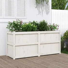 Jardinera de madera maciza de pino blanca 150x50x70 cm de vidaXL, Maceteros y jardineras - Ref: Foro24-837490, Precio: 193,49...
