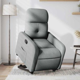 Sillón reclinable elevable de tela gris claro en Sillones | Comprar online en Foru.es