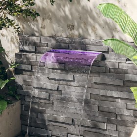 Fuente cascada con LED RGB acero inoxidable 60 cm de vidaXL, Fuentes y cascadas - Ref: Foro24-151410, Precio: 126,48 €, Descu...