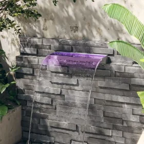 Waterfall fountain with RGB LED stainless steel 60 cm by vidaXL, Fountains and waterfalls - Ref: Foro24-151410, Price: 152,41...