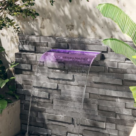 Fuente cascada con LED RGB acero inoxidable 60 cm de vidaXL, Fuentes y cascadas - Ref: Foro24-151410, Precio: 126,48 €, Descu...