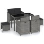 Set de comedor de jardín 6 pzas y cojines ratán sintético gris de vidaXL, Conjuntos de jardín - Ref: Foro24-43905, Precio: 44...