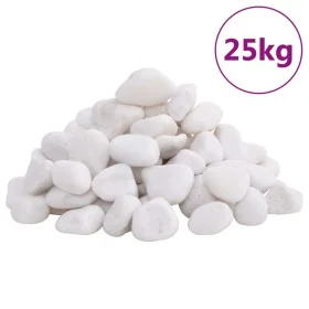 Guijarros pulidos blancos 25 kg 2-5 cm de vidaXL, Decoración de acuarios - Ref: Foro24-155330, Precio: 58,23 €, Descuento: %
